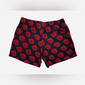 H&M Men's Athletic Twill Shorts with Red Tiger Pattern
